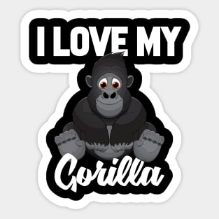 I Love My Gorilla Sticker